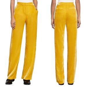 BCBG MAX AZRIA Yellow Velvet Trouser